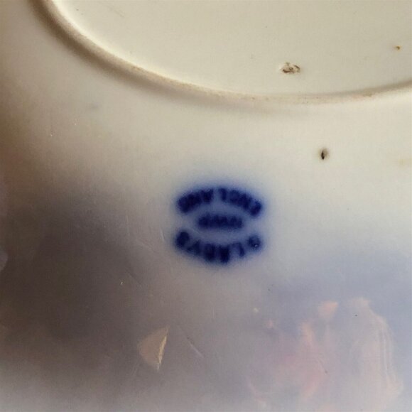 ANTIQUE BOWL GLADYS PATTERN NWP ENGLAND FLOW BLUE BOWL - Picture 8 of 9